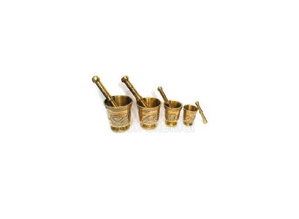 Set of Tunisian mortars with pestles copper