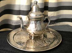 Copper tea pot and tray pack white 2