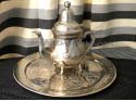 Copper tea pot and tray pack white Copper tea pot and tray pack white
