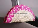 Purse Zipper Straw Ivory / Fuchsia Purse Zipper Straw Ivory / Fuchsia