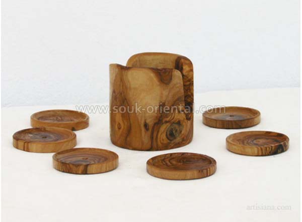 Coasters made of olive wood