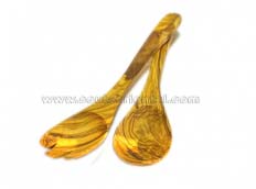 Salad servers in olive wood