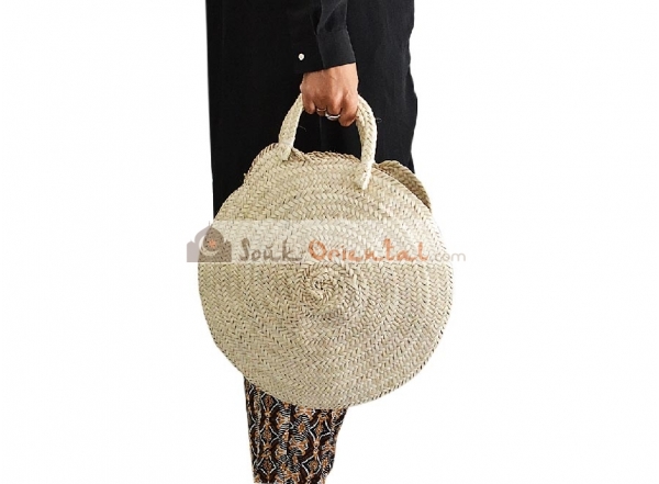 Sac Paille Rond, panier, couffin naturel