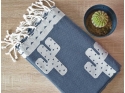 Fouta hammam towel white silver