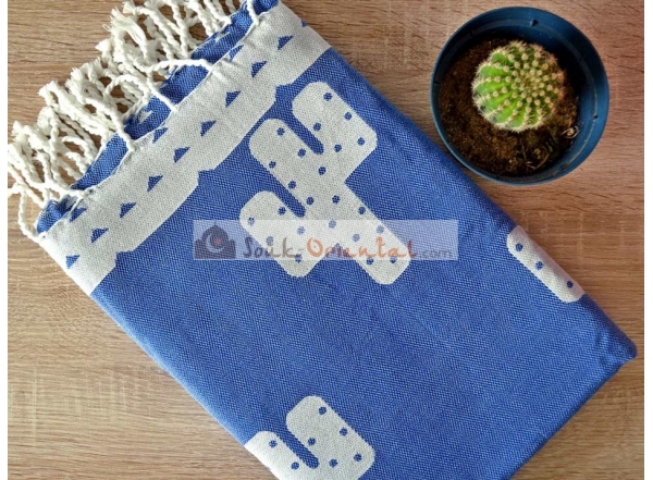 Fouta hammam towel white silver