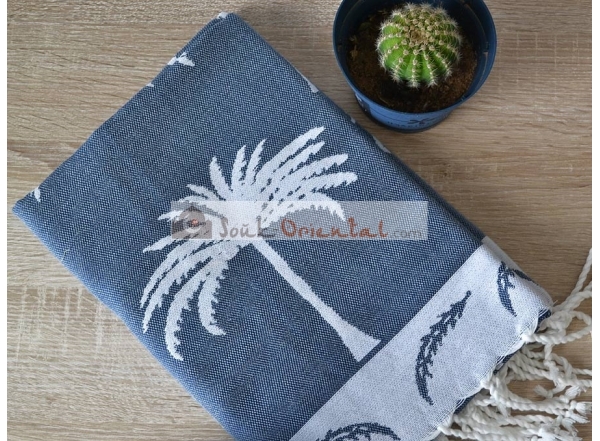 Fouta hammam towel white silver