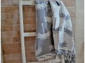 Serviette Fouta Jacquard Palmier Gris Dauphin Drap de Hammam