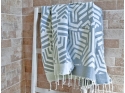 Serviette Fouta Jacquard Labyrinthe Gris Bleuté Drap de Hammam Serviette Fouta Jacquard Labyrinthe Gris Bleuté Drap de Hammam
