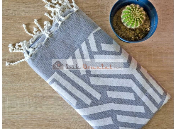 Fouta hammam towel white silver
