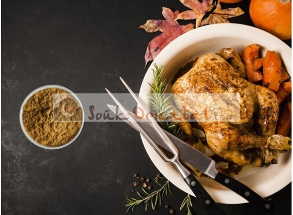 Mélange de copeaux de bois, poulet