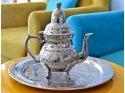 Copper tea pot and tray pack white Copper tea pot and tray pack white
