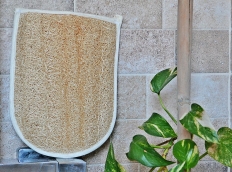 Gant Loofah corps visage gommage