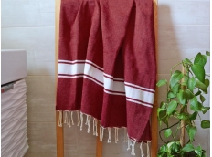 Red Burgundy Fouta towel Bath sheet and Hammam