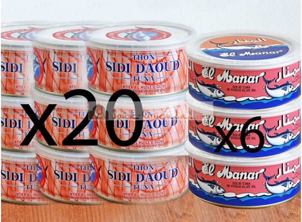 Lot of 20 Tuna in Olive Oil 160 gr Sidi Daoud
