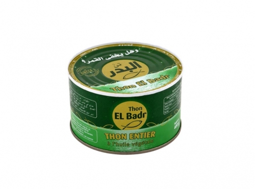 Thon entier EL Badr à l'huile végétale de Tunisie 400 gr