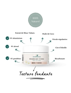 Déodorant Crème Naturel sans Aluminium – Musc Tahara – 50 g 2
